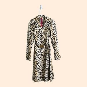 L.A.M.B. Cheetah Belted Trench Coat